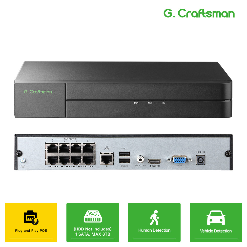 Smart Home Microsoft - C-U, 8-канальный сетевой видеорегистратор POE 4K